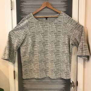 Talbots Plus Tweed-Like Bell Sleeve Top 3X